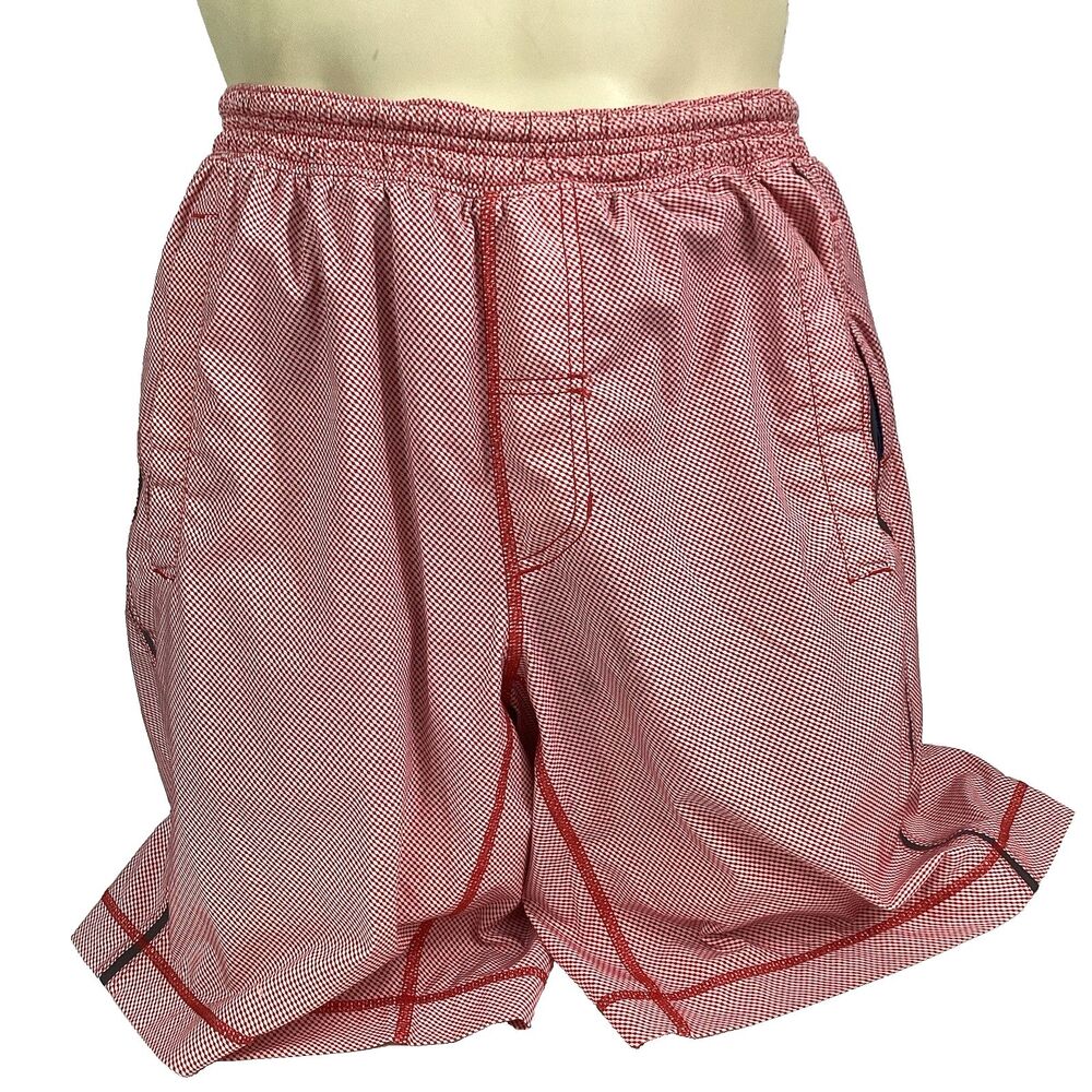 Lululemon Pace Breaker 8.5" Lined Swim Board Shorts Men Medium Red/White LM7402S